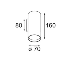 Applique murale, Nude 70 1x, bronze brossé, Ø7cm, H16cm - Modular