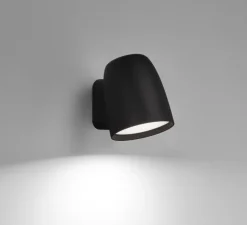 Applique murale, Nut A/01 Outdoor, noir texturé, IP66, LED, dim, 2700K, 950 lm, Ø15,5cm, H13,5cm - Bover