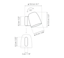 Applique murale, Nut A/01 Outdoor, terracotta, IP66, LED, dim, 2700K, 950 lm, Ø15,5cm, H13,5cm - Bover