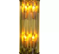 Applique murale, Nuvola L, laiton antique, verre transparent vert, L18cm, H50cm - Eichholtz