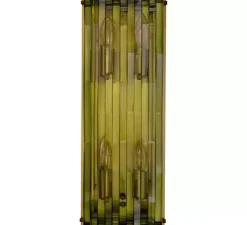 Applique murale, Nuvola L, laiton antique, verre transparent vert, L18cm, H50cm - Eichholtz