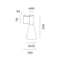 Applique murale, Odrey 1.5, or, L11,5cm, H24,5cm - Wever&Ducré