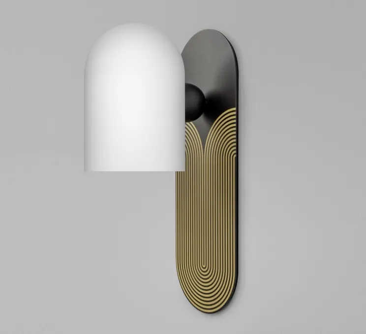 Applique murale, Odyssey Kyoto Medium, noir et or, L10,5cm, H30,5cm - Schwung