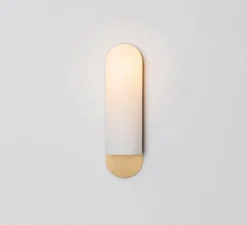 Applique murale, Odyssey Large, opalin et laiton poli, L10,5cm, H38cm - Schwung