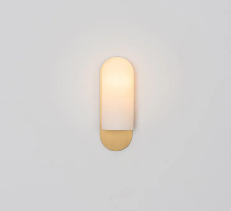 Applique murale, Odyssey Medium, opalin et laiton, L10,5cm, H30,5cm - Schwung