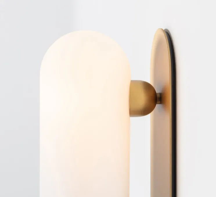 Applique murale, Odyssey Medium, opalin et laiton, L10,5cm, H30,5cm - Schwung
