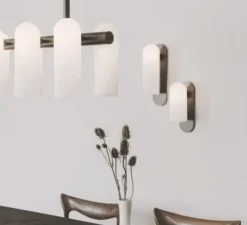 Applique murale, Odyssey Small, opalin et nickel poli, L10,5cm, H23cm - Schwung