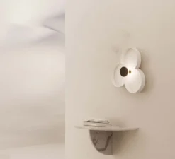 Applique murale, Oket, blanc & noir, LED, dim, 2700K, 270 lm, L50cm, H50cm - Aromas del Campo