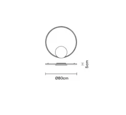 Applique murale, Olympic F45, bronze, LED, 3000k, 4475lm, Ø80cm, L5cm - Fabbian