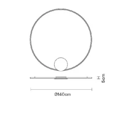 Applique murale, Olympic F45, bronze, IP40,LED, 2700k, Ø140cm, P5cm - Fabbian