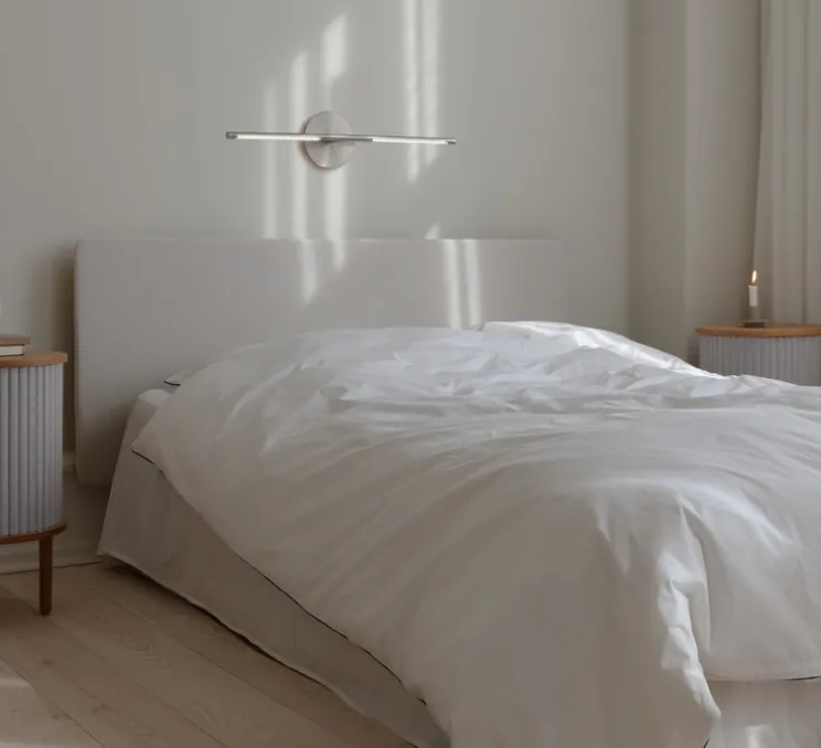 Applique murale, Omni Wall, acier brossé, LED, dim, 2700K, 1000 lm, L74cm, H16,6cm - Umage