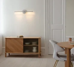 Applique murale, Omni Wall, acier brossé, LED, dim, 2700K, 1000 lm, L74cm, H16,6cm - Umage