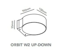 Applique murale, Orbit Wall W2, blanc, IP54, LED, 2700K, 2160 lm, L16,5cm, H5,5cm - Light Point