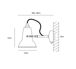 Applique murale, Original 1227 Mini Wall Light, gris, L28cm, H14cm - Anglepoise