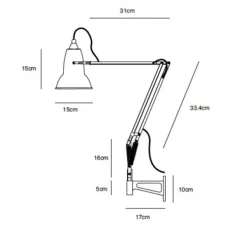 Applique murale, ORIGINAL 1227, blanc, Ø15cm, H54.5cm Max - ANGLEPOISE