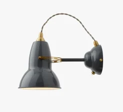 Applique murale, Original 1227, gris et laiton, Ø14cm, H16cm - Anglepoise