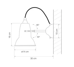 Applique murale, Original 1227, blanc lin, Ø14cm, H16cm - ANGLEPOISE