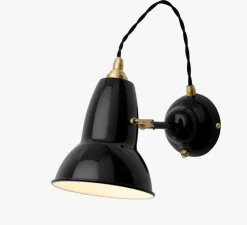 Applique murale, Original 1227, noir et laiton,Ø14cm, H16cm - Anglepoise