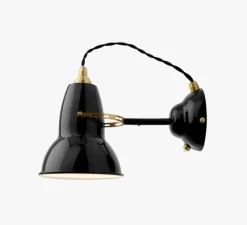 Applique murale, Original 1227, noir et laiton,Ø14cm, H16cm - Anglepoise