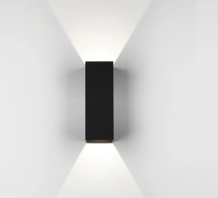 Applique murale, Oslo 255 LED, noir texturé, IP65, LED, 3000K, 270 lm, L9cm, H25,5cm - Astro