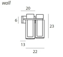 Applique murale, Osman, 560.42 verre fumé, métal chrome noir, L21,5cm, H23cm - Tooy