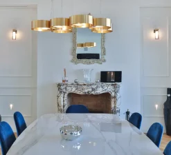 Applique murale, Osman, noir mat, laiton brossé et verre transparent, L8cm, H23cm - TOOy