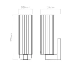 Applique murale, Ottavino wall, chrome poli, IP44, L8,2cm, H26,7cm - Astro