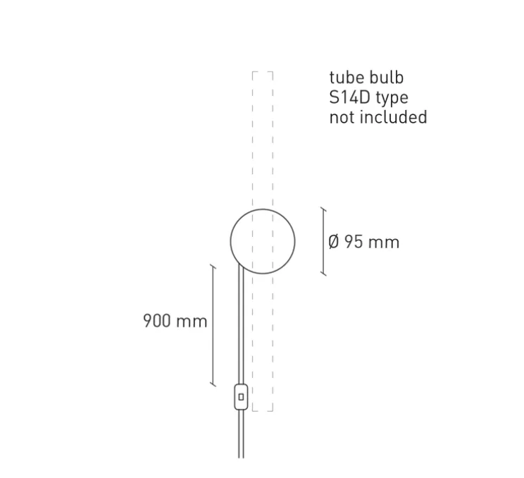Applique murale, Otto, câble, Pêche, Ø9,5cm, H6cm - Plato Design