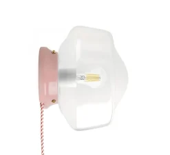 Applique murale ou lampe à poser, Cédric, rose, IP21, Ø25cm, H27cm - Zangra