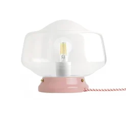 Applique murale ou lampe à poser, Cédric, rose, IP21, Ø25cm, H27cm - Zangra