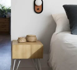 Applique murale ou lampe à poser, Maya, terracotta/noir, LED, dim, 2700K, 580 lm, L8,9cm, H20,6cm - Faro