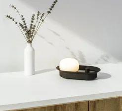 Applique murale ou lampe à poser, Maya, noir, LED, dim, 2700K, 580 lm, L8,9cm, H20,6cm - Faro