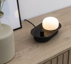 Applique murale ou lampe à poser, Maya, noir, LED, dim, 2700K, 580 lm, L8,9cm, H20,6cm - Faro