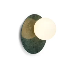 Applique murale ou plafonnier, Emma Ap, Marbre vert Guatemala, Ø23.9cm, H16.4cm - Contardi