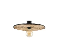 Applique murale ou plafonnier, Costas 400 P70, noir mat, Ø40cm, H7cm - Faro