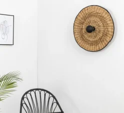 Applique murale ou plafonnier, Costas 600 H70, noir mat, Ø60cm, H7cm - Faro