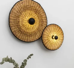 Applique murale ou plafonnier, Costas 600 H70, noir mat, Ø60cm, H7cm - Faro