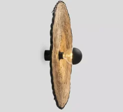 Applique murale ou plafonnier, Costas 600 H70, noir mat, Ø60cm, H7cm - Faro