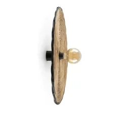 Applique murale ou plafonnier, Costas 600 H70, noir mat, Ø60cm, H7cm - Faro