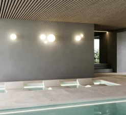 Applique murale ou Plafonnier, Volum 42, blanc brillant, IP54, Ø42cm, H36,7cm - Lodes