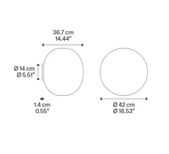 Applique murale ou Plafonnier, Volum 42, blanc brillant, IP54, Ø42cm, H36,7cm - Lodes