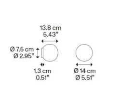 Applique murale ou Plafonnier, Volum 14, blanc brillant, IP54, Ø14cm, H13,8cm - Lodes