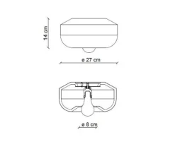 Applique murale ou plafonnier, Bellota, vert bouteille, Ø27cm, H14cm - Ferroluce