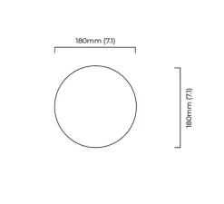 Applique murale ou plafonnier, Mezzo Flush Large, laiton, IP44, Ø19cm, H19cm - CTO Lighting