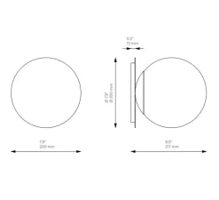 Applique murale ou plafonnier, Pulsar 200, laiton, verre opale, Ø20cm, H21,7cm - Schwung