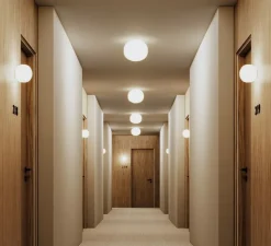 Applique murale ou Plafonnier, Volum 29, blanc brillant, IP54, Ø29cm, H25,4cm - Lodes