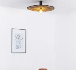 Applique murale ou plafonnier, Costas 600 P140, noir mat, Ø60cm, H14cm - Faro