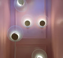 Applique murale, Oyster, blanc, chêne, Ø40cm, H59,3cm - Forestier