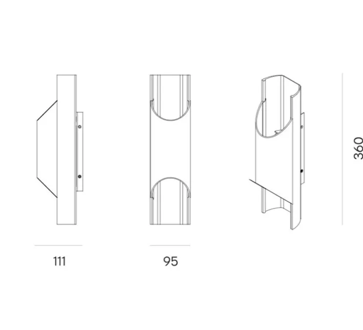 Applique murale, Pan 95, bronze, L9,5cm, H36cm - Lyfa