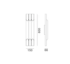 Applique murale, Pan 50 III, bronze, L9,5cm, H60cm - Lyfa